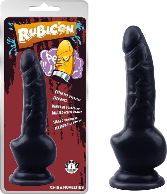 Chisa Zwarte dildo met zuignap 17.8 cm