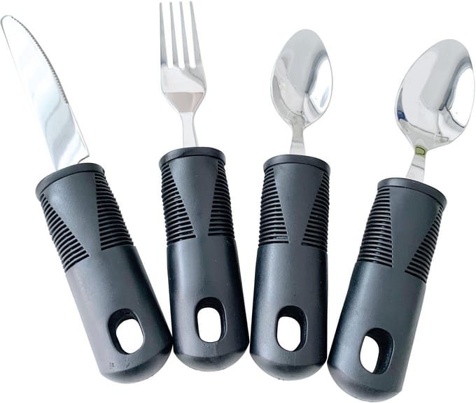 Sundo Ergonomische bestekset - 4 delig - Zwart
