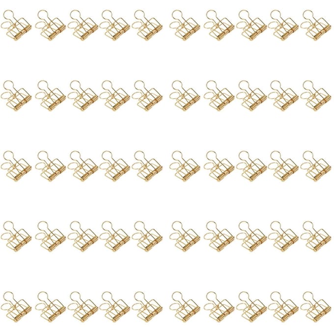 50 Stuks Binderclips 32mm Metaal Sterke Klemkracht Holle Papierklemmen voor Kantoor School beige