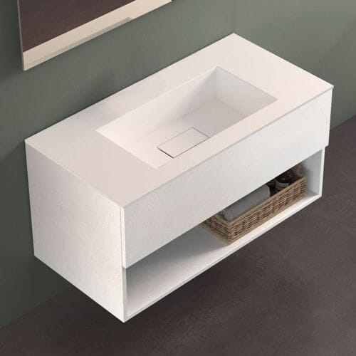 progettobagno Evo 54 Lago Uno washbasin with vanity unit 100 cm without tap hole MB54E100LAPHISRBI