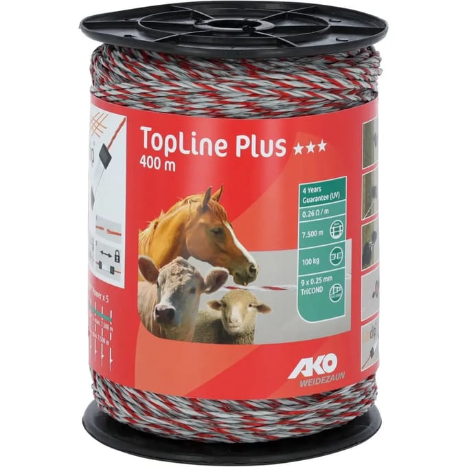 Ako Topline Plus Wit/rood Draad 400mtr