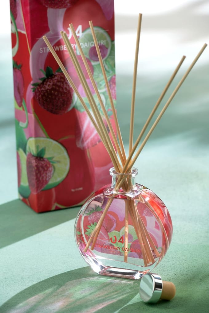 J-Line geurstokjes - Aardbei Daiquiri - glas - mix
