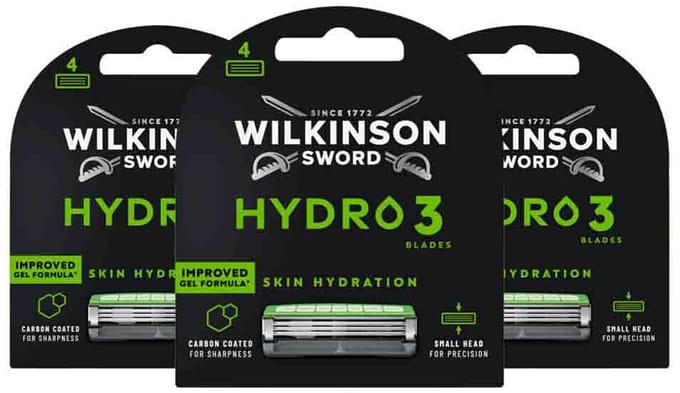 Wilkinson Hydro 3 Navulmesjes - 3 x 4 stuks - Voordeelverpakking