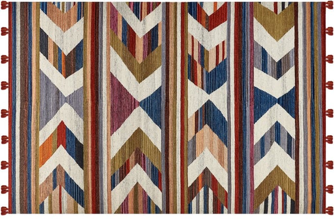 MRGASHAT - Kelim vloerkleed - Multicolor/Rood - 200 x 300 cm - Wol