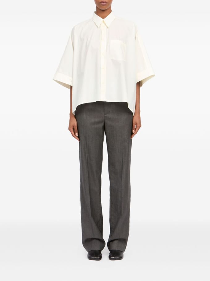 mm6 maison margie shirt witte vrouw mouwen korte