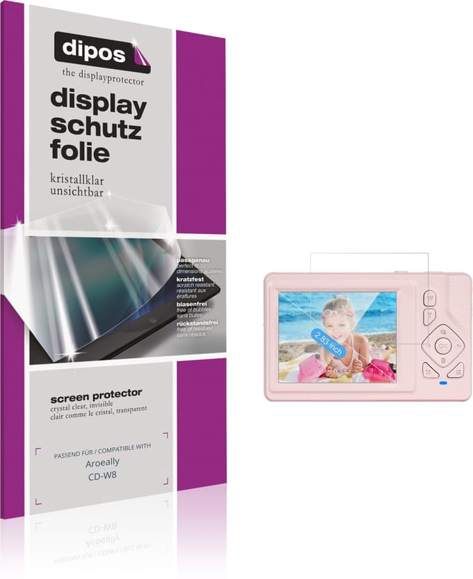 dipos – 4x Beschermfolie geschikt voor Aroeally CD-W8 | Krasbestendige & heldere Screenprotector Ultra-Thin