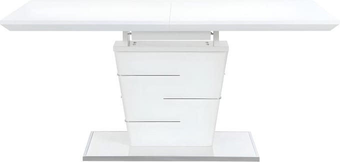 Vente-unique Uitschuifbare eettafel AMELLE - 6 tot 8 zitplaatsen - Witgelakt MDF