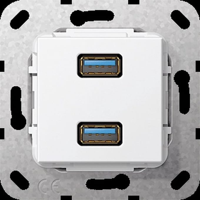 Gira 568403  - Basiselement - 2x USB 3.0