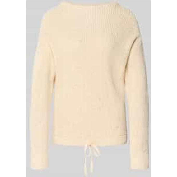 Gebreide pullover met extra brede schouders en tunnelkoord