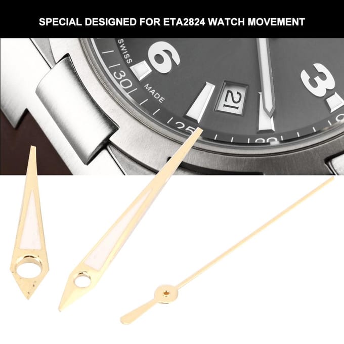 Horloge Uur Minuut Seconde Wijzers Horloge Naaldjes Passend voor ETA2824 Uurwerk Rose Goud rosé gouden kleur
