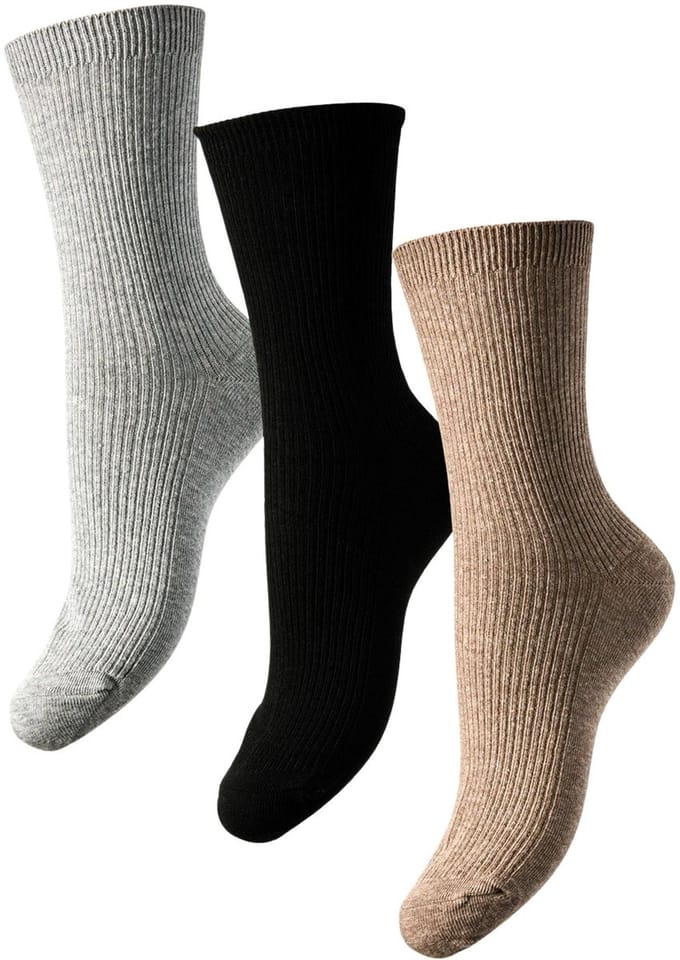 3-paar dames sokken - Marta - Katoenen sokken multipack - Black LGR