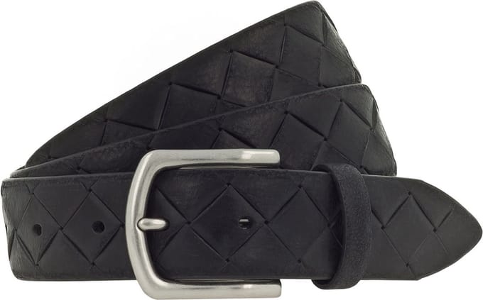 Vanzetti Leren Riem 35mm Leather Belt W100 Black Zwart
