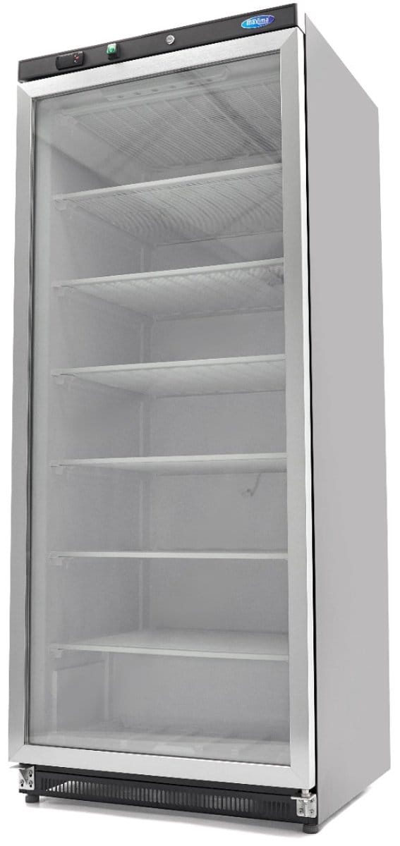 Vrieskast - 600 L - Zwart - met Glazen Deur