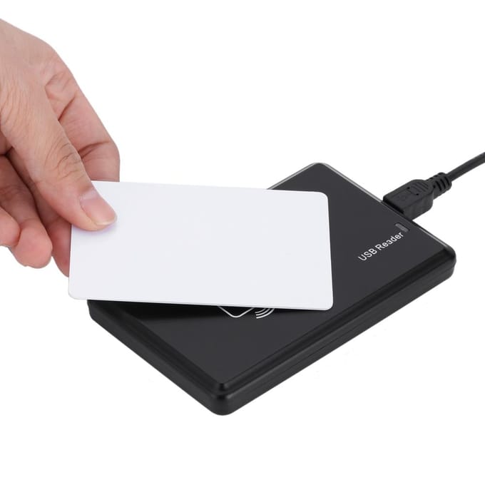 125 kHz USB RFID ID-kaartlezer, -schrijver en -kopieerapparaat met 5 sleutelhangers gray