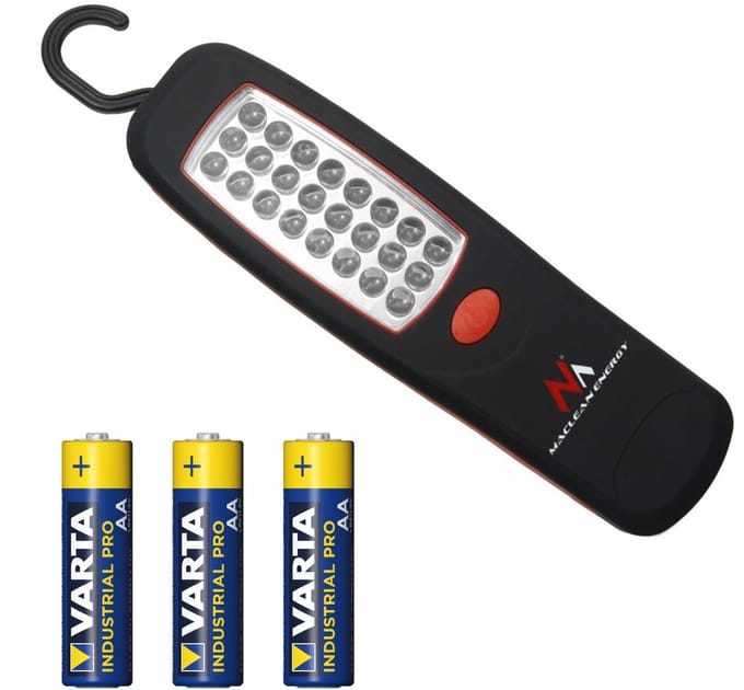 Maclean - LED Zaklamp COB LED - Werklamp - Magneet met 3 batterijen LR6/AA R-06