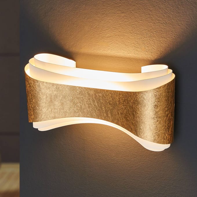 Selène Elegante wandlamp Ionica, gouden band