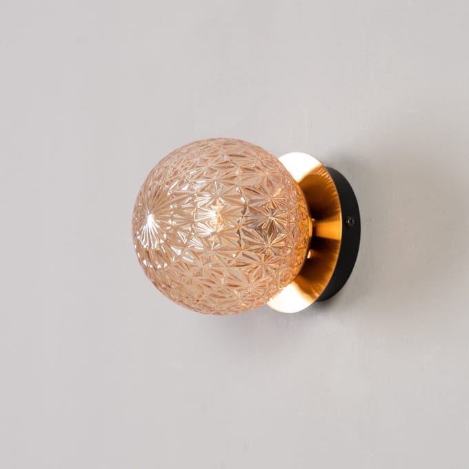 Kosilum - Orian - Wandlamp - Goud/Messing - Metaal en glas