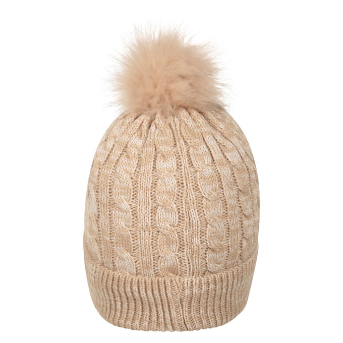 Mountain Warehouse Dames/Dames Pom Pom Faux Fur gevoerde muts (Beige)