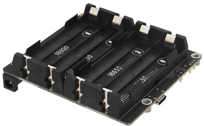 Geekworm X1202 V1.1 - Raspberry Pi 5 UPS Shield - 4-Cell 18650 UPS (Max 5.1V 5A Output) - Alleen UPS Shield - Exclusief Raspberry Pi 5 !!!