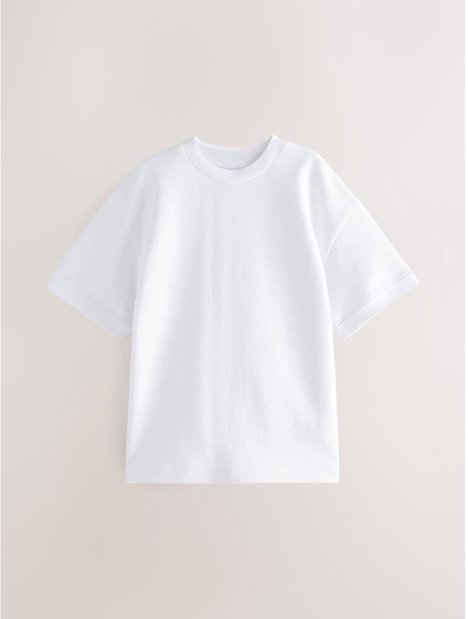 Next - Jongens - Zwaar T-shirt met relaxte pasvorm - Wit
