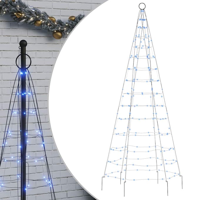 vidaXL - LED-kerstboom - 200 - LED's - 180 - cm - blauw