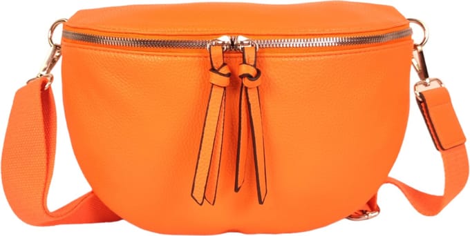 Qischa® - Crossbody heuptas bumbag - uni riem - soft - oranje - vegan - large size