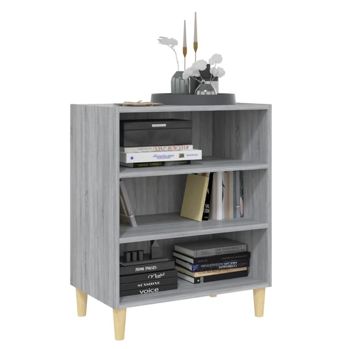 vidaXL - Dressoir - 57x35x70 - cm - bewerkt - hout - grijs - sonoma - eikenkleurig