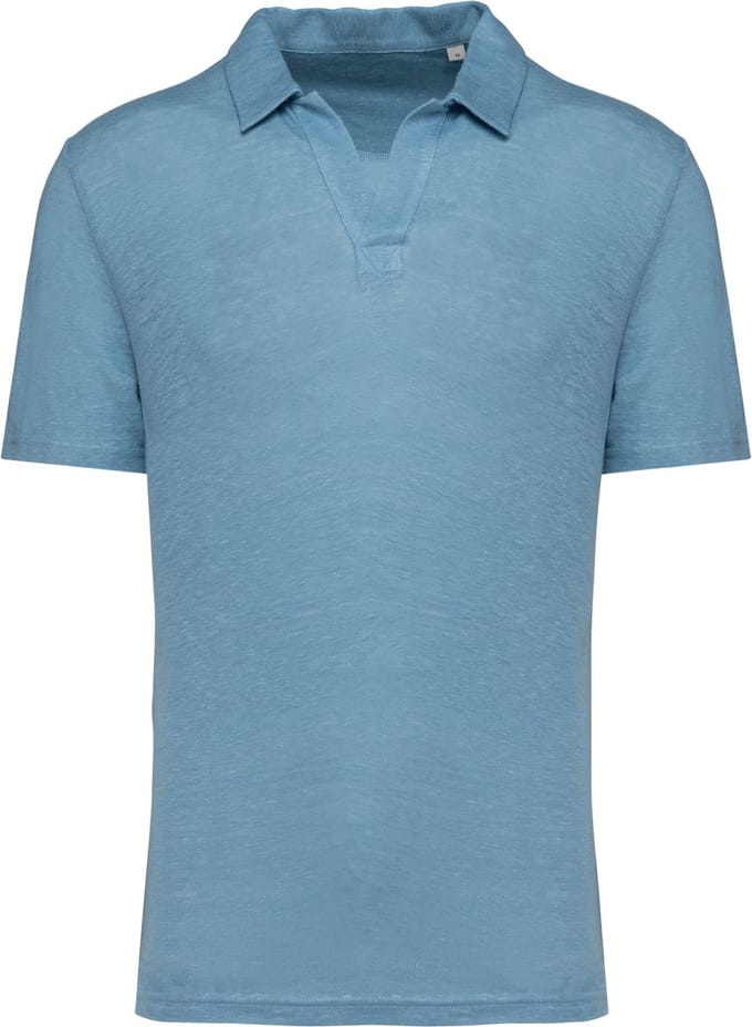 Spasso Linnen herenpolo SP220 - Cool blue - L