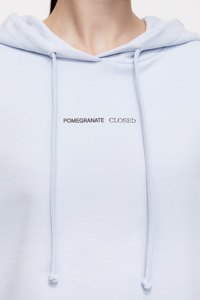 Closed Cropped Hoodie T-shirts Soft Blue Größe: L | Kaputzenpullis Outlet | Damen | Blau