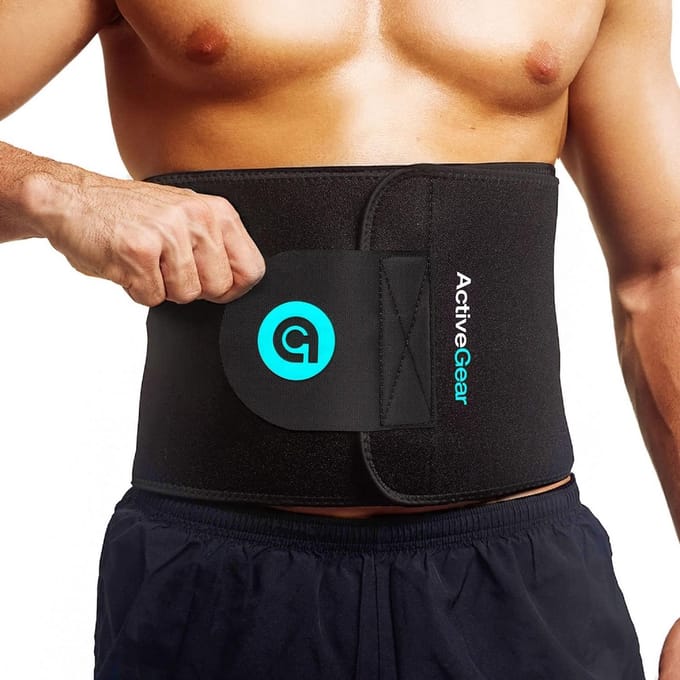 Verstelbare Taille Trimmer Riem voor Zweten en Rugondersteuning - Blauw