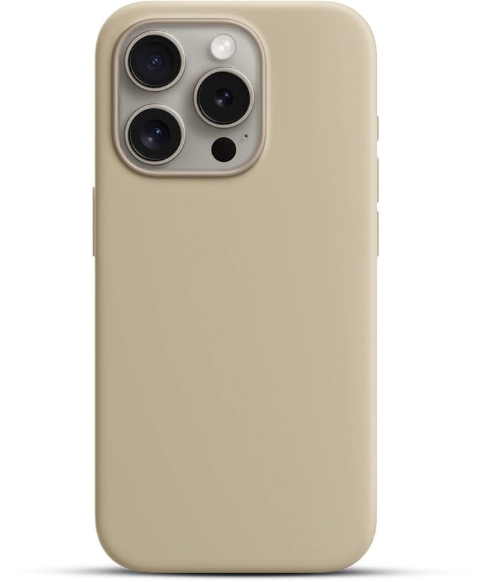 Solidenz Beige Siliconen Case geschikt voor iPhone 15 Pro Max hoesje compatibel met MagSafe - Desert Sand