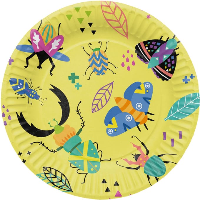 Folat - Borden (papier) -Buzzing bugs - 8 stuks - 23 cm