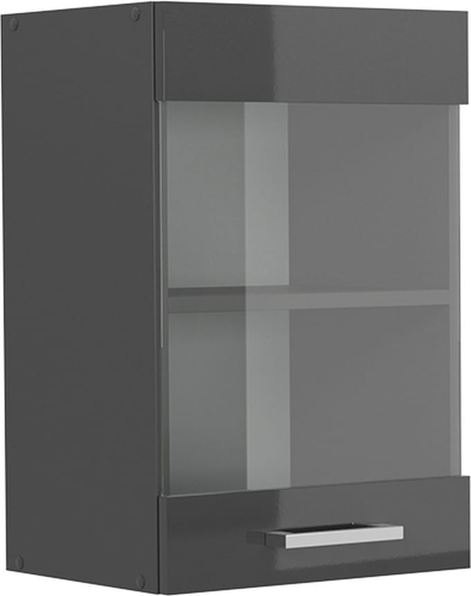 Vicco R-Line Glazen keukenkast – 40 cm Antraciet Hoogglans