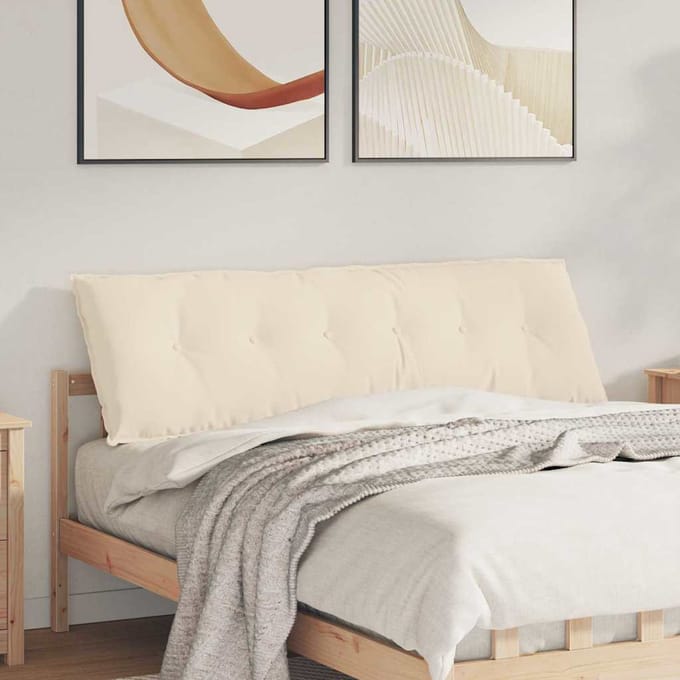vidaXL - Rugkussen - Beige - 160 - x - 50 - cm - Microvezel - Stof
