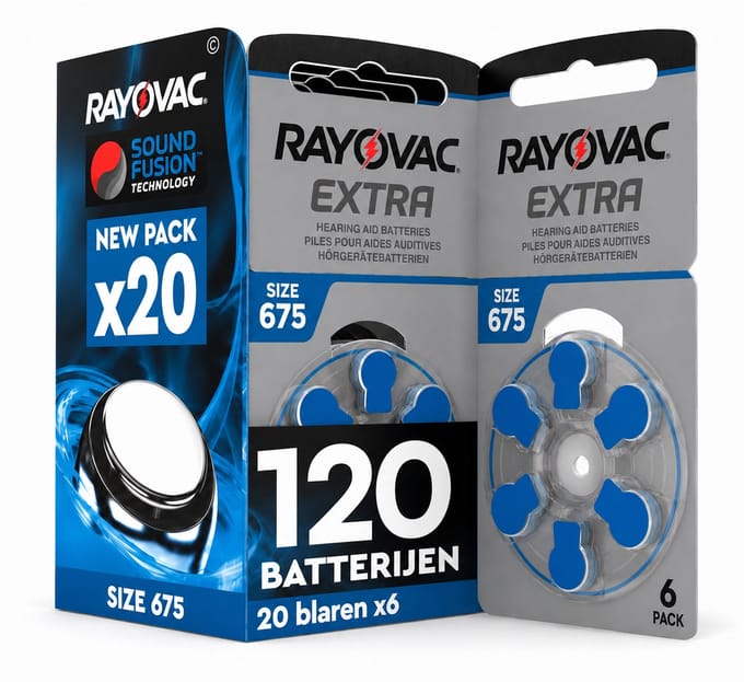 Rayovac Extra Advanced 675 Hoorbatterijen PR44 Blauw – 120 Stuks