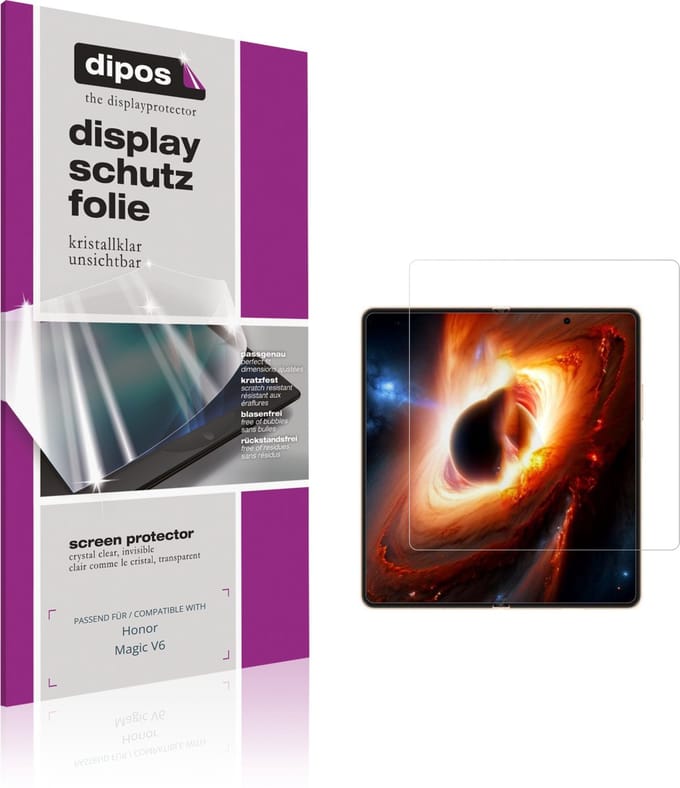 dipos – 4x Beschermfolie geschikt voor Honor Magic V6 Aussenseite | Krasbestendige & heldere Screenprotector Ultra-Thin