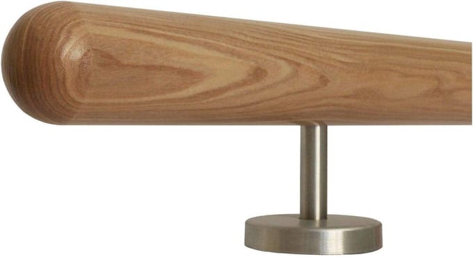 Houten leuning - Trapleuning essenhout - Veilig traplopen - Halve bol eindstuk - 170 cm - Niet gespecificeerd