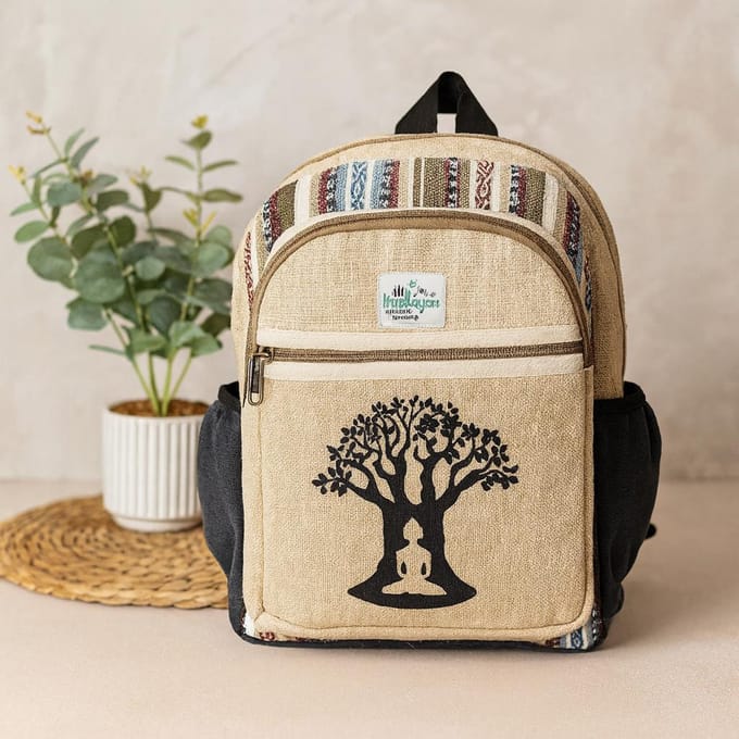 Kleine Hennep Rugzak - Rugtas - Bohdi Tree Design - 30x22x7cm