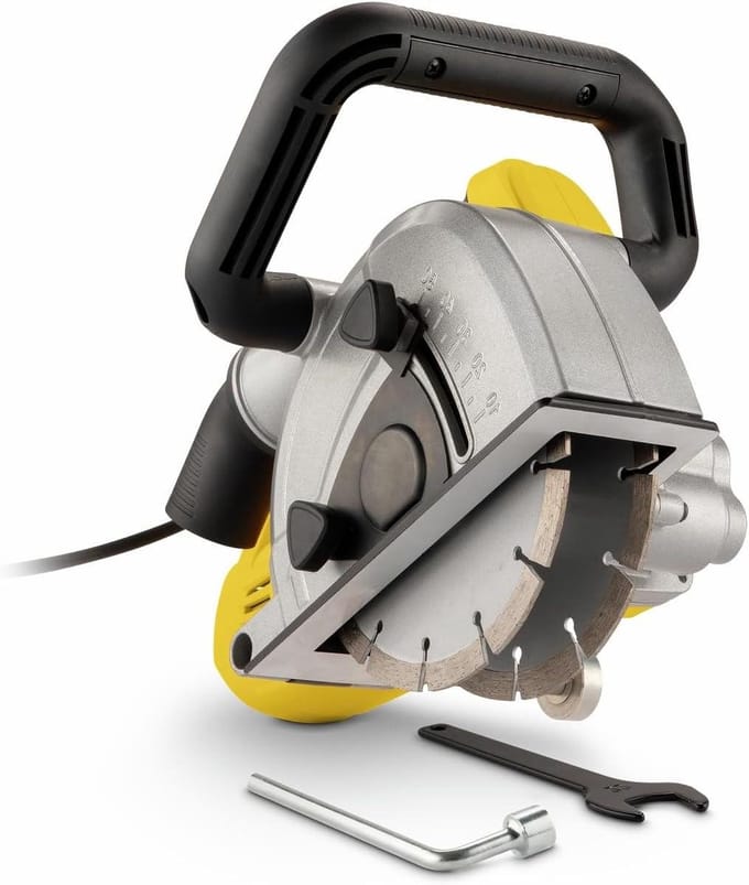 Muurfrees - Sleuvengroefmachine Betonslijper - Sleuven Frezen - Aanpasbare Breedte Diepte - 150 mm - Geel