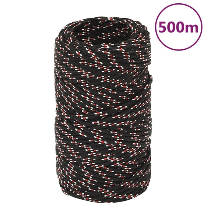 vidaXL - Boot - touw - 2 - mm - 500 - m - polypropyleen - zwart