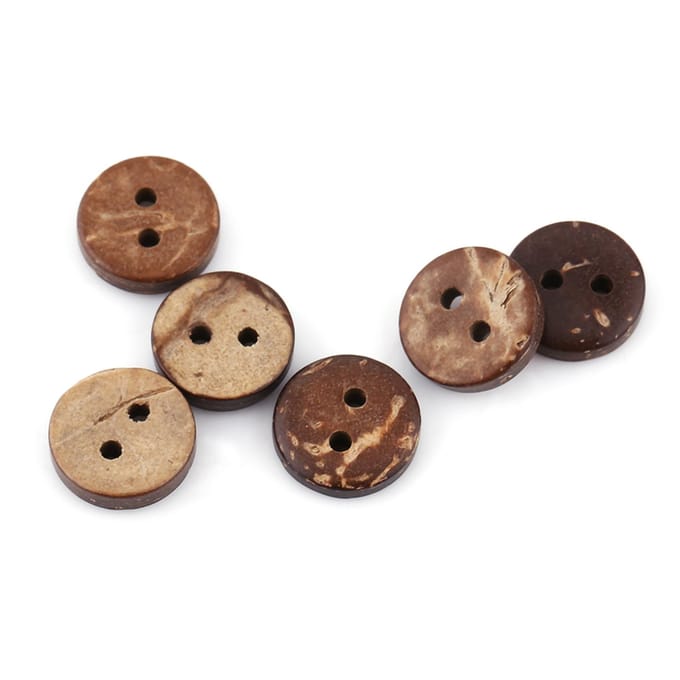 400 Stuks Natuurlijk Bruin Kokosnootschelp 2 Gaten Naaiknopen Scrapbooking Decor Accessoires 10mm