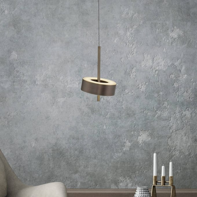 Q-Smart-Home Paul Neuhaus SMART+ hanglamp Q-Rotate donkerbruin Ø14cm