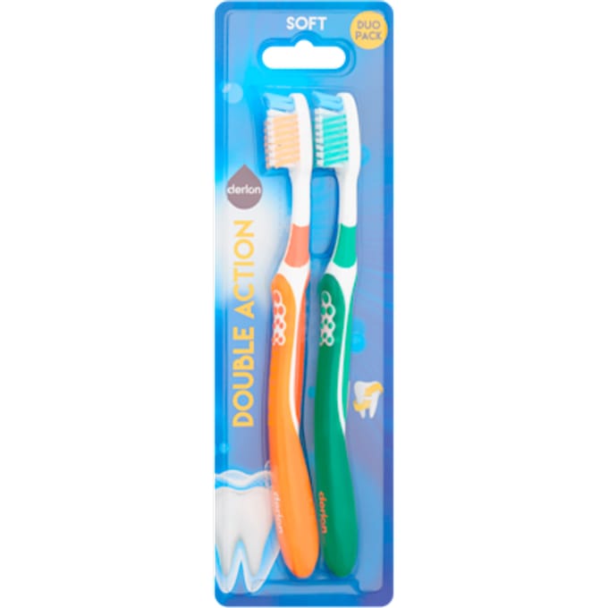 Tandenborstel double action soft 2-pak
