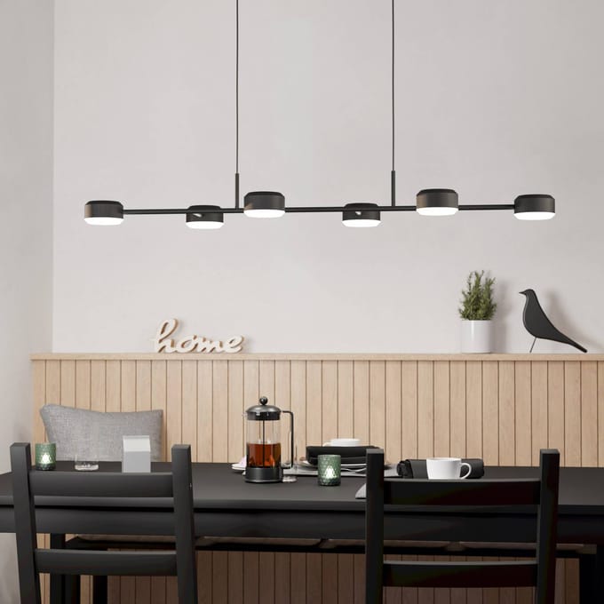 EGLO Clavellina LED hanglamp, zwart, 6-lamps