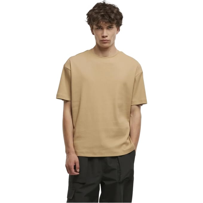 Urban Classics - Rib Shortsleeve Heren Tshirt - XL - Beige