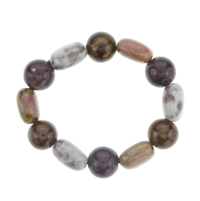 Behave - elastische armband - natuurtinten keramiek - rustgevende stijl