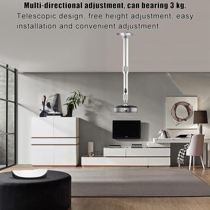 Verstelbare Muurprojector Hangbeugel Projectorbevestiging Plafondrek Cilinder white
