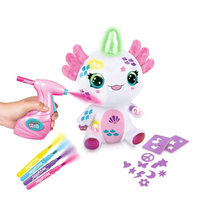 Airbrush pluche axolotlcorn oplichtend speelgoed knuffel axolotl.