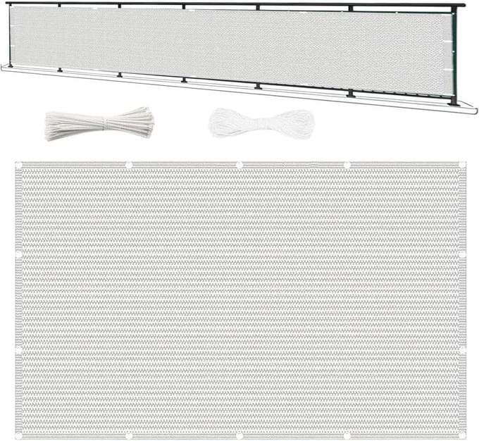 Balkonscherm Inkijkbescherming - Privacy scherm - Privacy creëren - UV- en winddicht - 310x1200 cm - Wit
