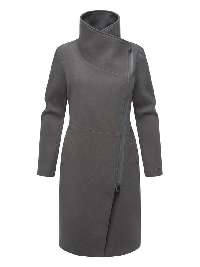 Navahoo Samtrose dames overgangsmantel met opstaande kraag – elegant & modern